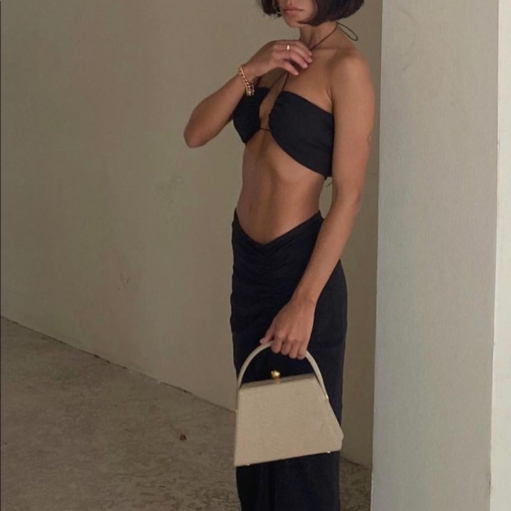 FINAL. Marargent Beige Embossed Leather Bag